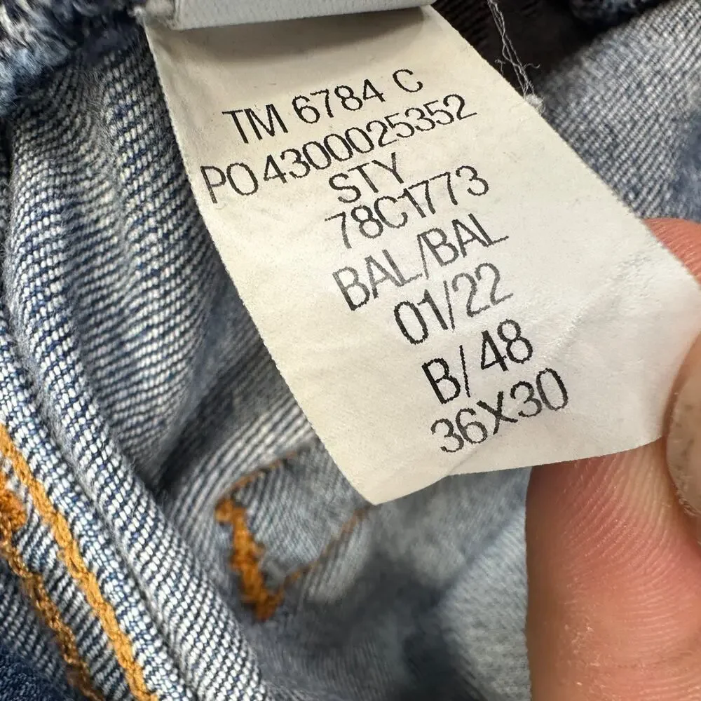 Tommy Jeans‎ Straight Jeans Men's Size 36x28 Blue Medium Wash Denim *Hemmed*